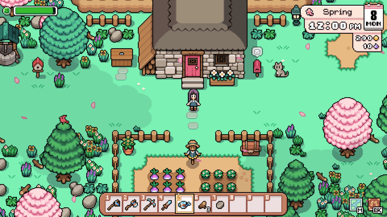 An established farm in Fields of Mistria with crops, buildings and animals